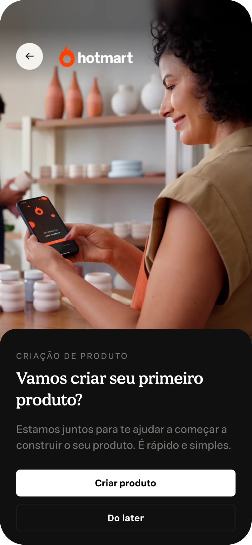 Início da criação do primeiro produto