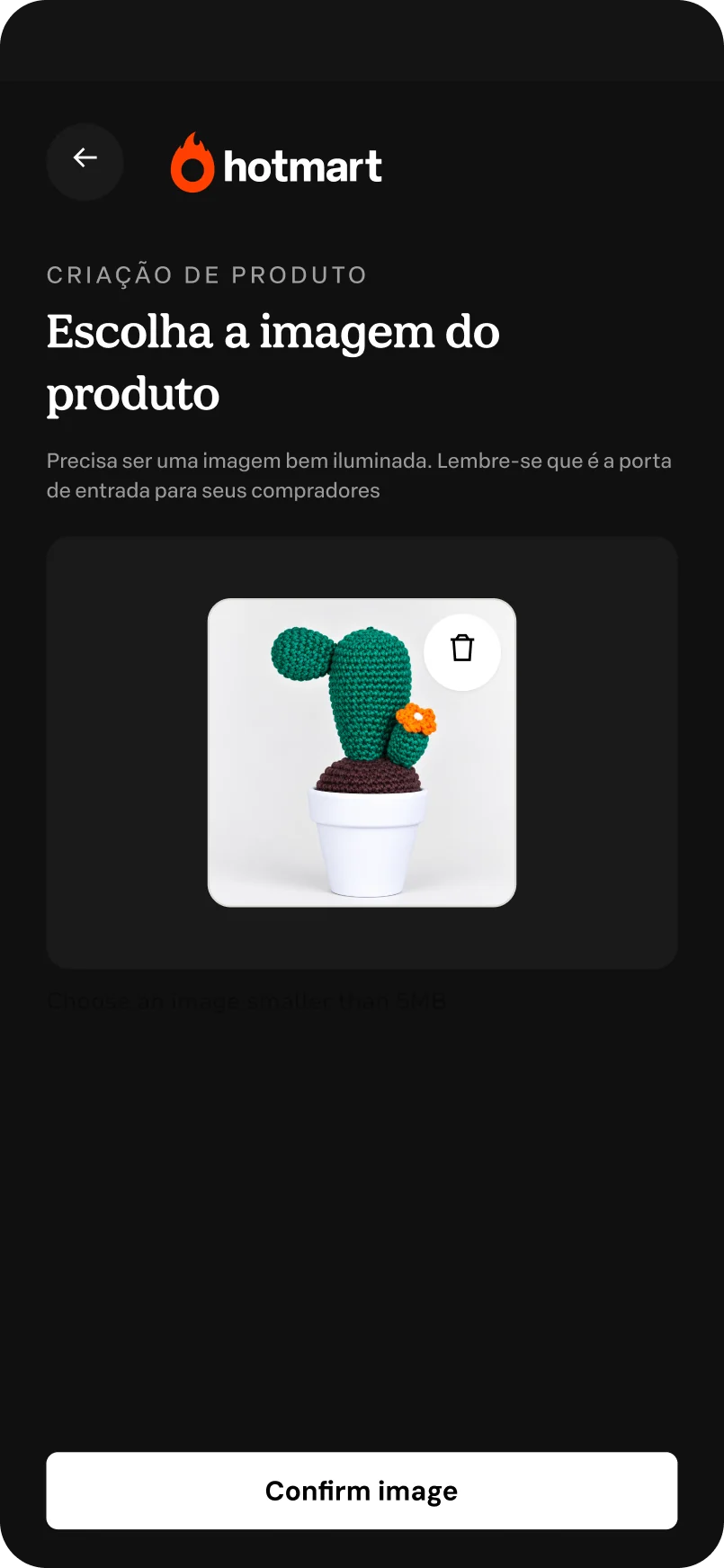 Upload da imagem do produto